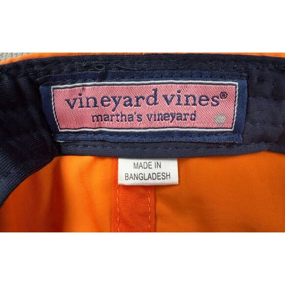 Vineyard Vines Baseball Cap Adults One Size Orange Whale Logo Adjustable - Picture 6 of 12